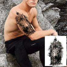 Load image into Gallery viewer, Realistic Lion Temporary Tattoo Black Warrior Sticker Waterproof Luxury Tattoo For Men Women
