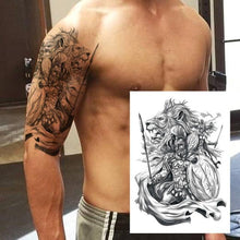 Load image into Gallery viewer, Realistic Lion Temporary Tattoo Black Warrior Sticker Waterproof Luxury Tattoo For Men Women
