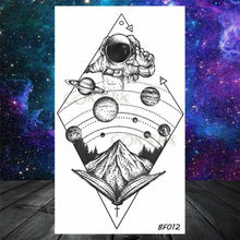 Load image into Gallery viewer, Realistic Small Planets Temporary Tattoos Arm Waterpoof Black Sticker Space Planets For Girls And Boys
