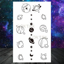 Load image into Gallery viewer, Realistic Small Planets Temporary Tattoos Arm Waterpoof Black Sticker Space Planets For Girls And Boys
