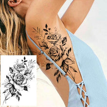Load image into Gallery viewer, Realistic Tattoos Temporary Womens Flower Sticker Tattoos Waterproof Women Body Art Fake Legs Tattoo Stickers
