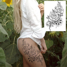 Load image into Gallery viewer, Realistic Tattoos Temporary Womens Flower Sticker Tattoos Waterproof Women Body Art Fake Legs Tattoo Stickers
