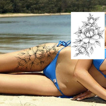 Load image into Gallery viewer, Realistic Tattoos Temporary Womens Flower Sticker Tattoos Waterproof Women Body Art Fake Legs Tattoo Stickers

