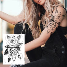 Load image into Gallery viewer, Realistic Tattoos Temporary Womens Flower Sticker Tattoos Waterproof Women Body Art Fake Legs Tattoo Stickers
