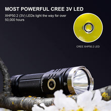 Load image into Gallery viewer, Rechargeable Adjustable  Flashlight High Lumen Powerful Waterproof Portable Cree USB LED Super Bright Flashlight Pocket Size Torch Light For Camping Hiking Riding
