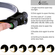 Load image into Gallery viewer, Rechargeable  Adjustable LED Power Headlamp USB Flashlight Waterproof  Headlight Torch  Light Work Lamp  For Outdoors Camping Running  Survival Hiking
