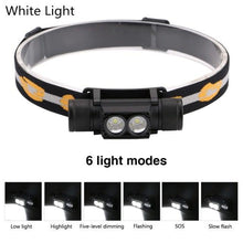 Load image into Gallery viewer, Rechargeable  Adjustable LED Power Headlamp USB Flashlight Waterproof  Headlight Torch  Light Work Lamp  For Outdoors Camping Running  Survival Hiking
