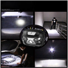 Load image into Gallery viewer, Rechargeable Adjustable  LED USB Headlight Powerfull Elastic High Lumens Headband Headlamp Motion Sensor Flashlight For Adults Kids Running Camping Hiking Camping
