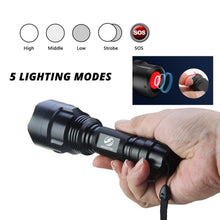 Load image into Gallery viewer, Rechargeable Adjustable Zoomable Waterproof LED Flashlight Super bright LED Tactical Torch Flashlight For Night Riding Camping Hiking Hunting &amp; Indoor Activities
