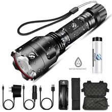 Load image into Gallery viewer, Rechargeable Adjustable Zoomable Waterproof LED Flashlight Super bright LED Tactical Torch Flashlight For Night Riding Camping Hiking Hunting &amp; Indoor Activities
