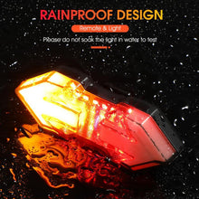 Load image into Gallery viewer, Rechargeable Bike Tail Light Turn Signals Wireless Remote Control Mountain Smart Bike Taillight Waterproof Bicycle Flashing Ultra Bright Bike Light USB LED Bicycle Rear Light Waterproof Light 5 Light Mode Headlights
