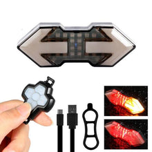 Load image into Gallery viewer, Rechargeable Bike Tail Light Turn Signals Wireless Remote Control Mountain Smart Bike Taillight Waterproof Bicycle Flashing Ultra Bright Bike Light USB LED Bicycle Rear Light Waterproof Light 5 Light Mode Headlights
