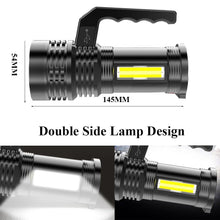 Load image into Gallery viewer, Rechargeable Handheld Flashlights Waterproof  3 Switch Mode Powerful High Lumens Spotlight Fashlight High Power Portable LED Waterproof Outdoor Long Lasting Spot Light Flashlight For Home &amp; Outdoor Use
