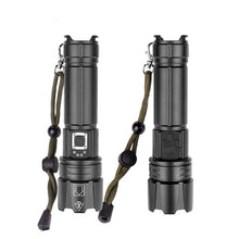 Load image into Gallery viewer, Rechargeable LED Flashlight High Lumen USB Ultra Bright Adjustable Powerful Zoomable Flashlight Water Resistant For  Daily Household and Outdoor Camping Hiking Riding Running
