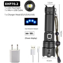 Load image into Gallery viewer, Rechargeable LED Flashlight High Lumen USB Ultra Bright Adjustable Powerful Zoomable Flashlight Water Resistant For  Daily Household and Outdoor Camping Hiking Riding Running
