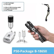 Load image into Gallery viewer, Rechargeable LED Flashlights Waterproof Hnadheld Super Bright High Lumens  Zoomable Powerful Lamp Bead Flashlight Torch For Outdoor &amp; Indoor Camping Running Fishing Hiking Lamp
