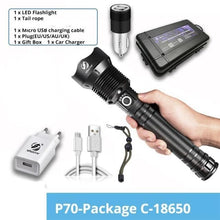 Load image into Gallery viewer, Rechargeable LED Flashlights Waterproof Hnadheld Super Bright High Lumens  Zoomable Powerful Lamp Bead Flashlight Torch For Outdoor &amp; Indoor Camping Running Fishing Hiking Lamp
