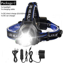Load image into Gallery viewer, Rechargeable LED  Headlamps Ultra-bright High lumens Zoomable Waterproof LED Headlight Head Torch Flashlight Head Lamp For Fishing  Hands-Free Headlight
