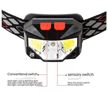 Load image into Gallery viewer, Rechargeable LED Powerfull Headlamp Flashlight USB Waterproof Headlamp Motion Body Sensor Headlight For Adults &amp; Kids Camping Flashlight Outdoors Camping Running Biking Fishing
