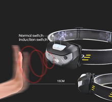 Load image into Gallery viewer, Rechargeable LED Powerfull Headlamp Flashlight USB Waterproof Headlamp Motion Body Sensor Headlight For Adults &amp; Kids Camping Flashlight Outdoors Camping Running Biking Fishing
