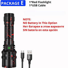 Load image into Gallery viewer, Rechargeable  LED Tactical Flashlights Waterproof Powerful High Lumen Super  Bright Power LED Aluminum Flashlight For Hiking Outdoor Camping Fishing Jogging Running HouseholdPowerful Light
