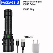 Load image into Gallery viewer, Rechargeable  LED Tactical Flashlights Waterproof Powerful High Lumen Super  Bright Power LED Aluminum Flashlight For Hiking Outdoor Camping Fishing Jogging Running HouseholdPowerful Light
