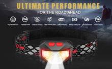 Load image into Gallery viewer, Rechargeable Powerful USB LED High Lumen Headlamp Ultra-Light Bright Headlight Waterproof Sensor Head Light  For Outdoors Camping Running Hiking Biking Fishing
