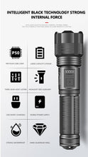 Load image into Gallery viewer, Rechargeable Tactical Flashlight USB LED High Quality Zoomable Torchlight High Lumen Super Bright Flashlight Waterproof Flashlight For Outdoor  Best Camping Hiking Riding Flashlight
