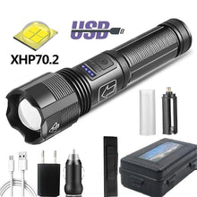 Load image into Gallery viewer, Rechargeable Tactical Flashlight USB LED High Quality Zoomable Torchlight High Lumen Super Bright Flashlight Waterproof Flashlight For Outdoor  Best Camping Hiking Riding Flashlight
