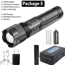 Load image into Gallery viewer, Rechargeable Tactical Flashlight USB LED High Quality Zoomable Torchlight High Lumen Super Bright Flashlight Waterproof Flashlight For Outdoor  Best Camping Hiking Riding Flashlight
