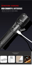 Load image into Gallery viewer, Rechargeable Tactical Flashlight USB LED High Quality Zoomable Torchlight High Lumen Super Bright Flashlight Waterproof Flashlight For Outdoor  Best Camping Hiking Riding Flashlight
