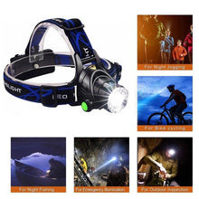 Load image into Gallery viewer, Rechargeable Ultra-bright High Lumen LED Headlamp Hands-Free USB Zoomable Headlight Waterproof  Super Bright Head Lights For Fishing Camping Hiking Riding JoggingTorch Flashlight

