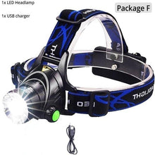 Load image into Gallery viewer, Rechargeable Ultra-bright High Lumen LED Headlamp Hands-Free USB Zoomable Headlight Waterproof  Super Bright Head Lights For Fishing Camping Hiking Riding JoggingTorch Flashlight
