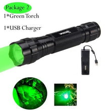 Load image into Gallery viewer, Rechargeable USB Charger High Lumen LED  Light Tactical Flashlight With Rail Mount Led Light White Tactical  Flashlight Pressure Switch For Long Distance Night Hunting
