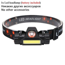 Load image into Gallery viewer, Rechargeable Waterproof Powerful LED Headlamp Portable Mini Built-in 18650 Battery Flashlight For  Portable Head Lamp Flashlight, Outdoor Lightweight Durable Headlight For Outdoor Running Camping Reading Fishing  Walking Jogging Headlight
