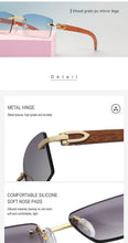 Load image into Gallery viewer, Rectangle Sunglasses for Men/Women Small Rimless Square Shade Eyewear  Sunglasses For Men Super Clear Rimless Sunglasses  Classic Driving Square Sunglasses
