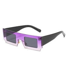 Load image into Gallery viewer, Rectangle Sunglasses for Women Retro Trendy Fashion Glasses Oval Lenses Narrow Thin Square Frame with UV400 Protection Decent Contrast Color Slice Box Style Glasses In Ocean Color  Sunglasses For Men &amp; Women
