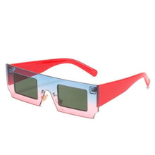Load image into Gallery viewer, Rectangle Sunglasses for Women Retro Trendy Fashion Glasses Oval Lenses Narrow Thin Square Frame with UV400 Protection Decent Contrast Color Slice Box Style Glasses In Ocean Color  Sunglasses For Men &amp; Women
