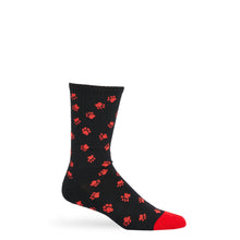 Load image into Gallery viewer, Red / Black Paws Casual Socks
