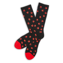 Load image into Gallery viewer, Red / Black Paws Casual Socks
