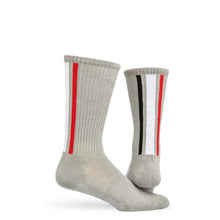 Load image into Gallery viewer, Red / Black Vertical Stripe Casual Socks
