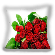 Load image into Gallery viewer, Red Flower Cushion Pillow Covers Love Pillow Covers Decorative Linen Square Couple Cushion Cases Home Decor Polyester Throw Pillow Case Super Soft Short Plush Cushion Cover Festive Home Decorative Cushions 45X45CM
