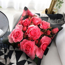 Load image into Gallery viewer, Red Flower Cushion Pillow Covers Love Pillow Covers Decorative Linen Square Couple Cushion Cases Home Decor Polyester Throw Pillow Case Super Soft Short Plush Cushion Cover Festive Home Decorative Cushions 45X45CM
