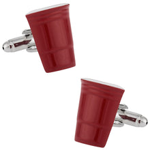 Load image into Gallery viewer, Red Party Cup College Beer Drinking Cufflinks
