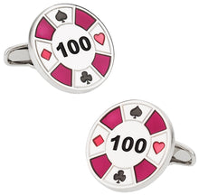 Load image into Gallery viewer, Red Poker Chip Cufflinks
