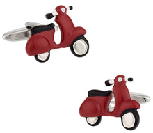 Load image into Gallery viewer, Red Vespa Scooter Cufflinks
