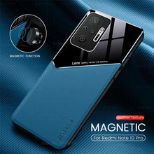 Load image into Gallery viewer, Redmi Note10 Pro Case Leather Car Magnetic Holder Cover For Xiaomi Redmi Note 10 11 Pro 11S 10S 10T Soft Frame Shockproof Luxury Pattern Leather Slim Protective Case
