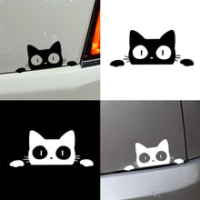 Load image into Gallery viewer, Reflective Peeking Cat Animal Car Styling Decorative Stickers Auto Window Decals Reflective PET Cartoon Car Vinyl Sticker Decal Car Accessories  Cat Watching Vinyl Reflective Decals Waterproof Funny Self-Adhesive for Car Window Bumper Laptop Motorcycle
