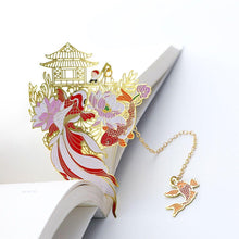 Load image into Gallery viewer, Retro Carving Brass Bookmark Tassel Pendant Book Clip Metal Pagination Mark Student Gift Stationery School Supply Metal Creative Bookmark Chinese Style Unique Vintage Series Gift For Reader Student
