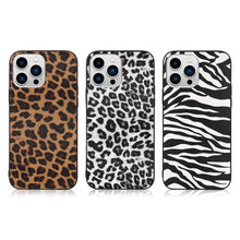 Load image into Gallery viewer, Retro Crocodile Leopard Snake Zebra Pattern Texture PU Leather Cases For iPhone 14 13 Phone Cover Unique Design Shockproof Soft Grip Leather Phone Case For iPhone
